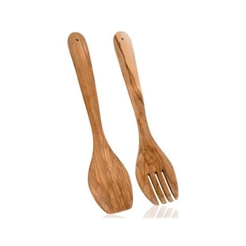 CUBIERTOS ENSALADA METALTEX MADERA DE OLIVO 30CMS